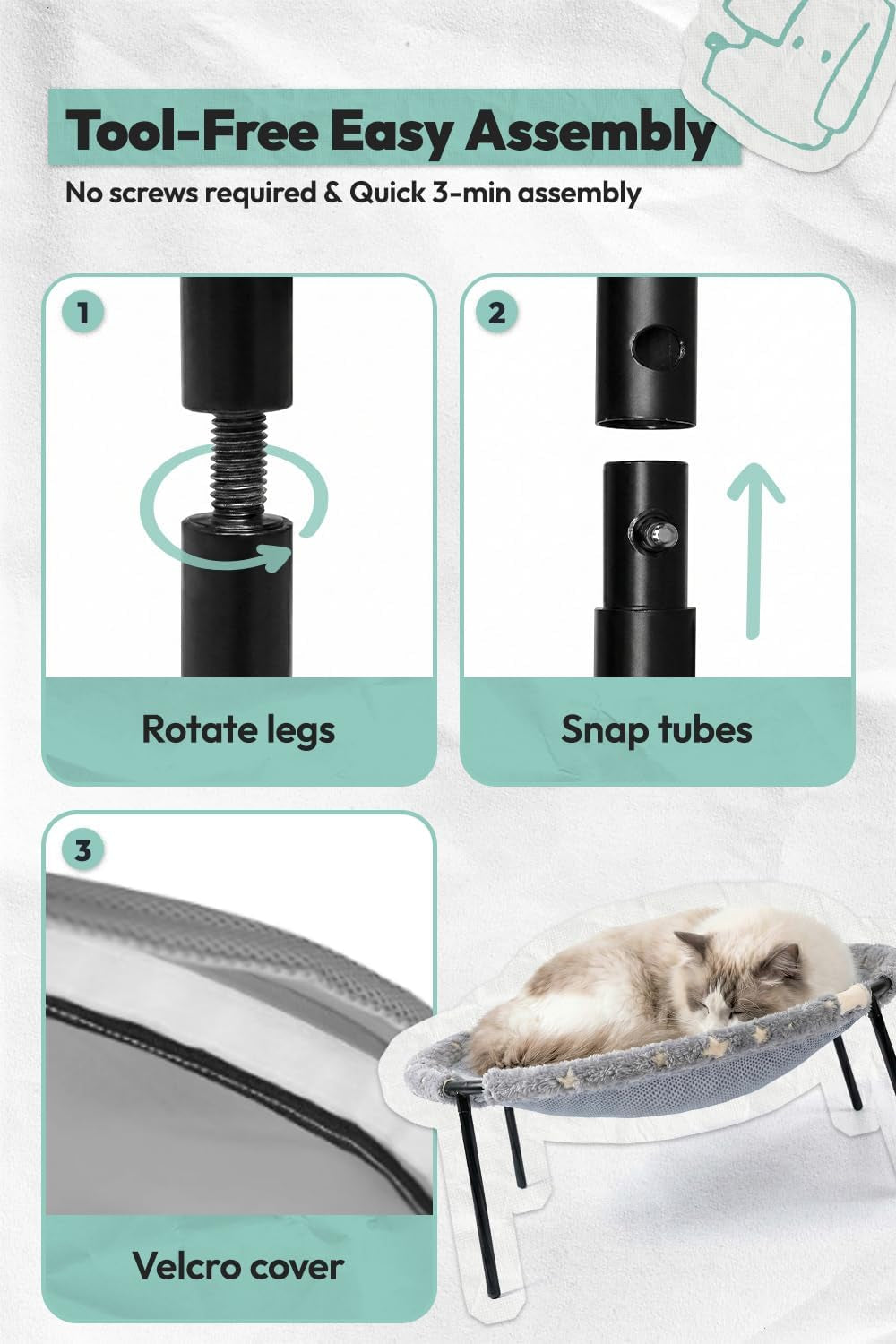 Elevated Glow-In-The-Dark Cat Bed