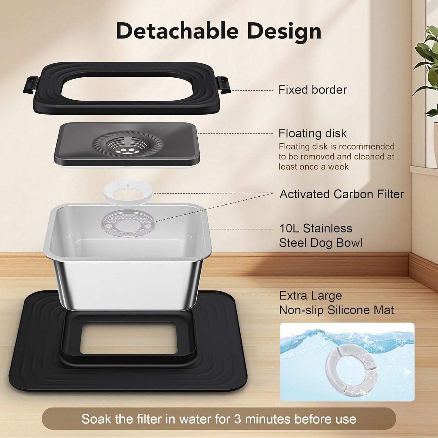 Stainless Steel Dog Water Bowl